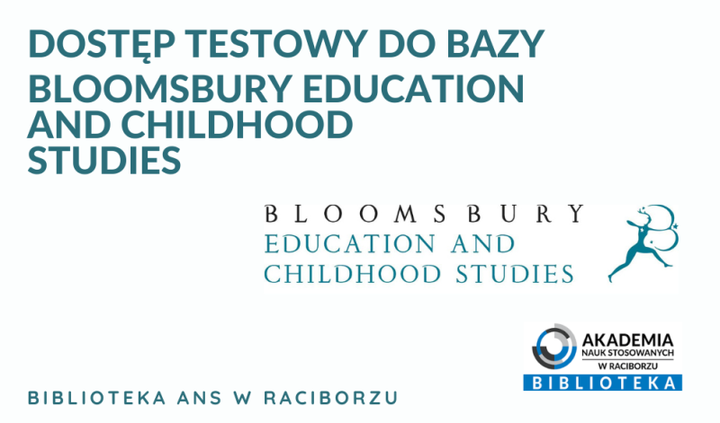 Dostęp testowy do bazy BLOOMSBURY  EDUCATION AND CHILDHOOD STUDIES